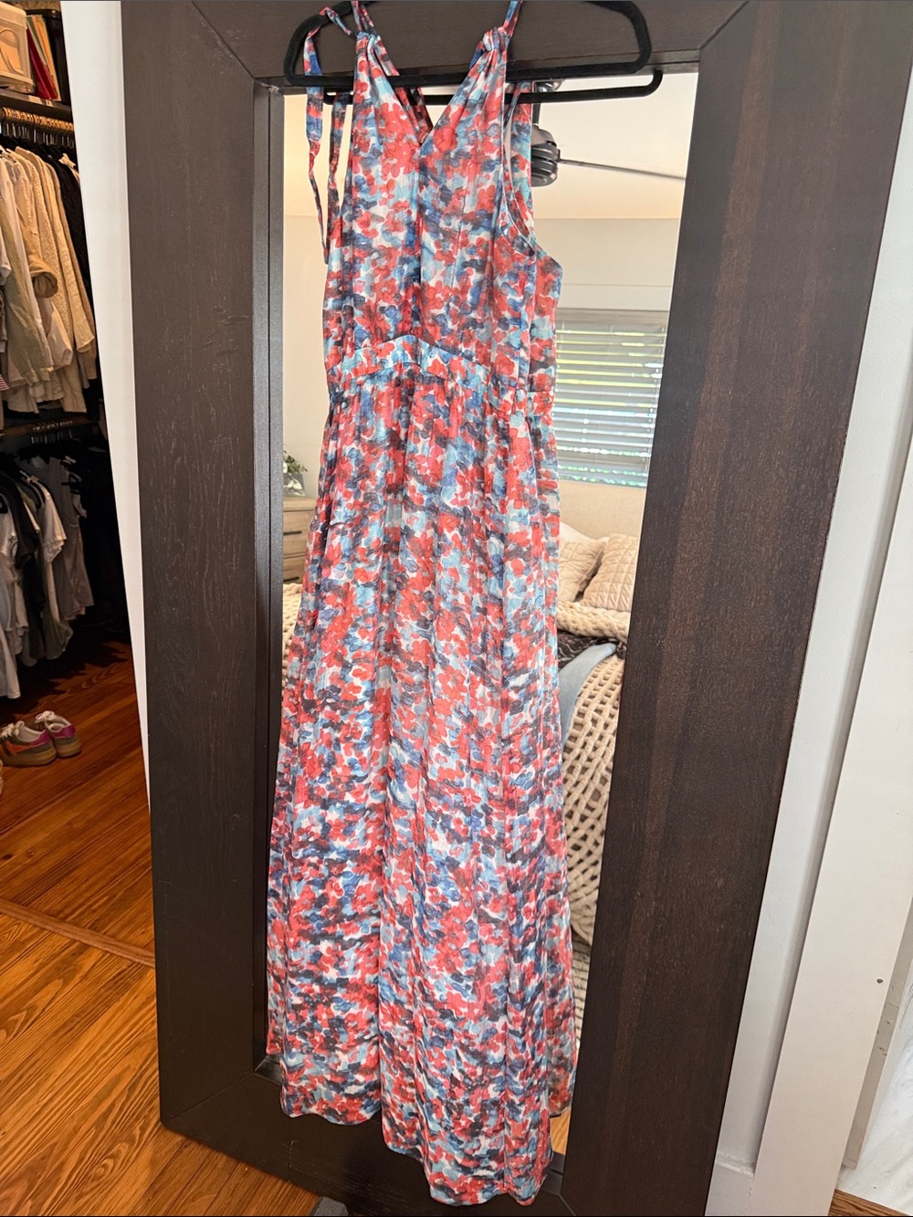 Marc New York Coral and Blue Floral Maxi Dress